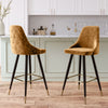 2pcs Upholstered Bar Stools High Seat Kitchen Breakfast Dining Counter Chairs