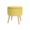 Fabric Upholstery Storage Ottoman Stool Pouffe Seat Round Vanity Chair Footstool