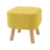 Square Footstool Upholstered Padded Stool Pouffe Seat Chairs Sturdy Wooden Legs