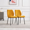 2PCS Dining Chairs Set Velvet Padded Seat Metal Leg Kitchen Armless Chair Office