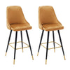 Pair of Velvet Padded Breakfast Bar Stools Counter Pub Bar High Chair Barstool