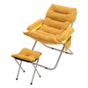 Folding Leisure Lazy Lounger with Footstool Set Outdoor Garden Padded Seat Chair