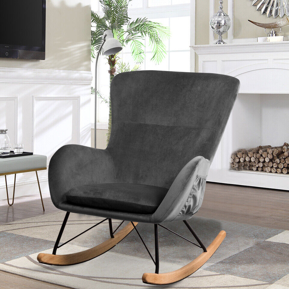 Rocking Armchair Lounge Glide Sofa Leisure Rocker Chair Nursing Accent Seat Home