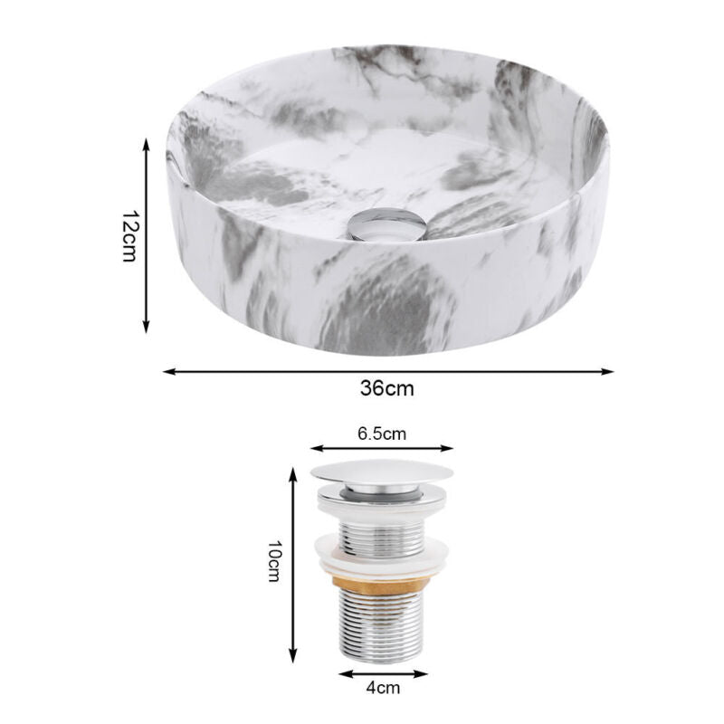 MULTI SHAPE BATHROOM CLOAKROOM COUNTERTOP CERAMIC BASIN SINK & POP UP WASTE SETS