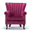 Chesterfield Wing Back Armchair Button Fabric Upholstered Lounge Tub Sofa Chair