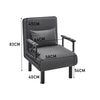 Linen Fabric Folding 2 in 1 Single Sofa Bed Chair Armchair Sleeper Guest Bedroom