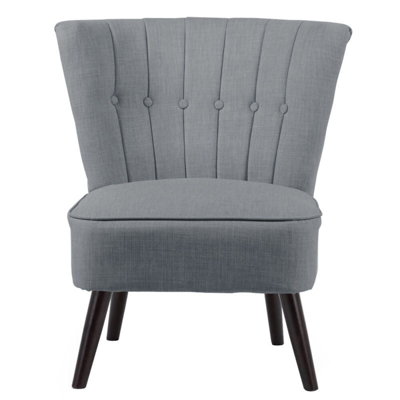 Chesterfield Wing Back Armchair Button Fabric Upholstered Lounge Tub Sofa Chair