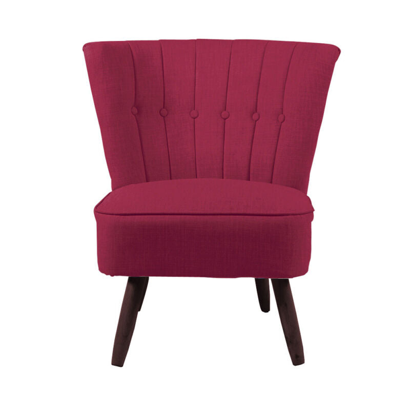 Chesterfield Wing Back Armchair Button Fabric Upholstered Lounge Tub Sofa Chair