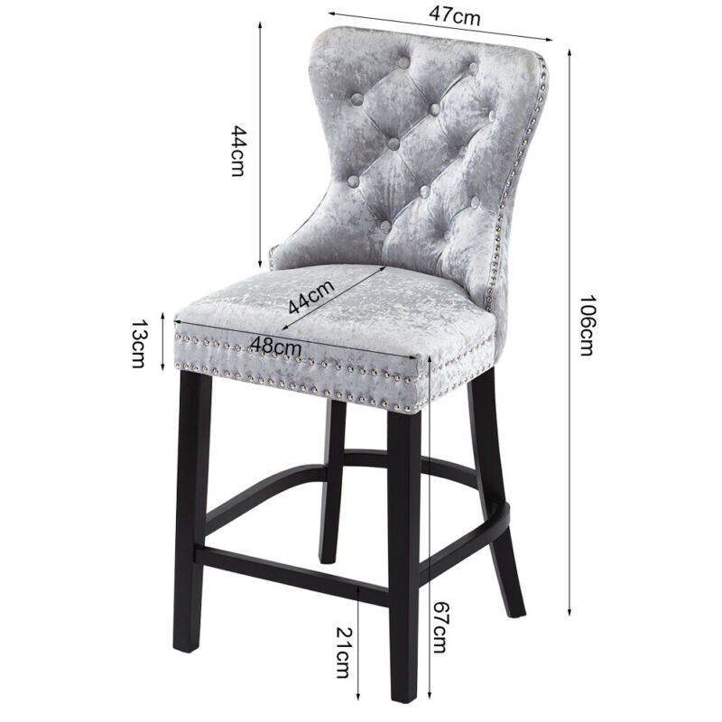 Upholstered Tufted Dining Chair Hourglass/Rolled Backrest Kitchen Side Chairs