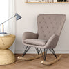 Wing Back Rocking Chair Tufted Upholstered Velvet Accent Nursery Rocker Chairs