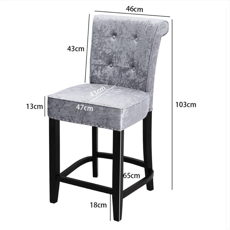 Upholstered Tufted Dining Chair Hourglass/Rolled Backrest Kitchen Side Chairs