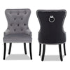 2/4Pcs Upholstered Dining Chair High Back Padded Seat with Door Knocker Kitchen