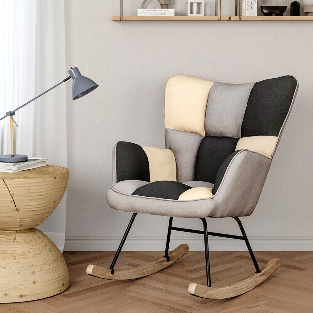 Rocking Armchair Lounge Glide Sofa Leisure Rocker Chair Nursing Accent Seat Home