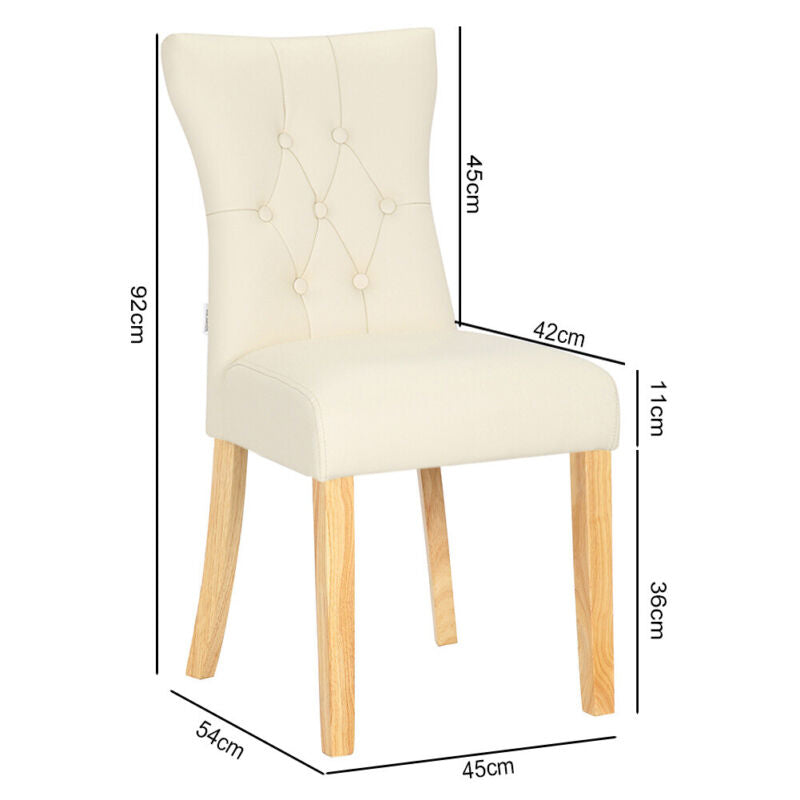 2/4Pcs Upholstered Dining Chair High Back Padded Seat with Door Knocker Kitchen