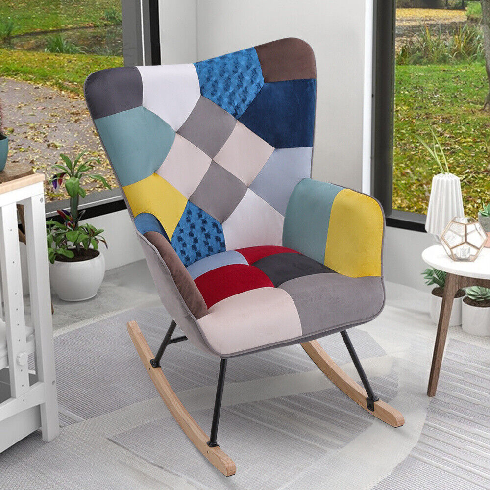 Rocking Armchair Lounge Glide Sofa Leisure Rocker Chair Nursing Accent Seat Home