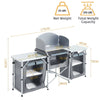 Outdoor Camping Kitchen Stand Kitchen Compartments Storage Stable with Carry Bag