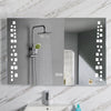 Bathroom Storage Mirror Cabinet Shelf White LED Wall Mirror with Demister Pad UK
