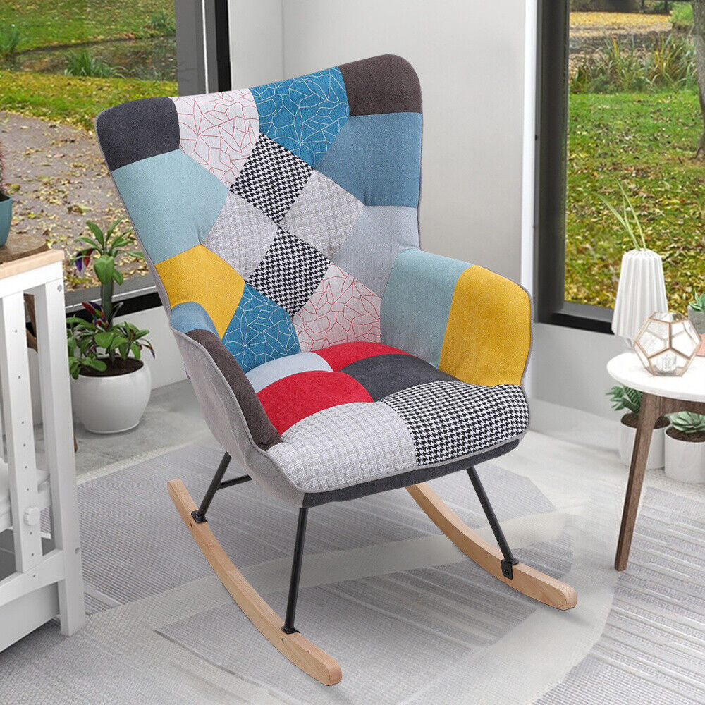 Rocking Armchair Lounge Glide Sofa Leisure Rocker Chair Nursing Accent Seat Home