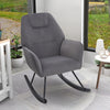 Wing Back Rocking Chair Tufted Upholstered Velvet Accent Nursery Rocker Chairs