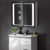 Bathroom Storage Mirror Cabinet Shelf White LED Wall Mirror with Demister Pad UK