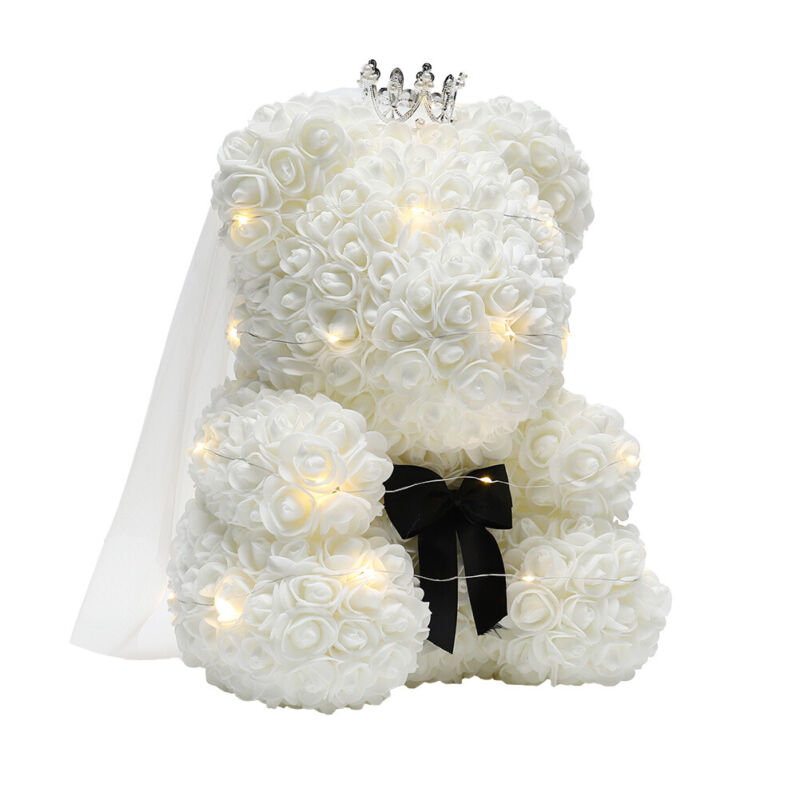 LED FOAM ROSE BEAR ARTIFICIAL FLOWER ROSE TEDDY BEAR DOLL FADDISH LOVE GIFT BOX