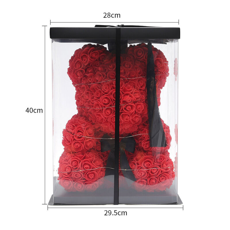 LED FOAM ROSE BEAR ARTIFICIAL FLOWER ROSE TEDDY BEAR DOLL FADDISH LOVE GIFT BOX