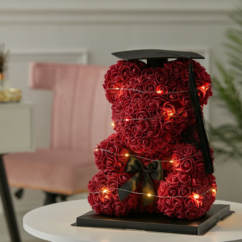 LED FOAM ROSE BEAR ARTIFICIAL FLOWER ROSE TEDDY BEAR DOLL FADDISH LOVE GIFT BOX