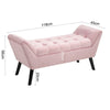 Velvet Tufted End Bed Bench Hallway Long Chaise Bedroom Side Window Seat Bench