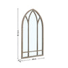 Garden Arched Mirror Gothic Rustic Wood/Metal Frame Wall Mount Outdoor Home Deco