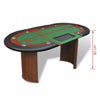 10 Player Casino Poker Table Desk Dealer Area with Removable Chip Tray Home Game