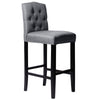 Grey Linen Fabric Breakfast Dining Chairs Bar Stools Wood Barstools Stool Chair