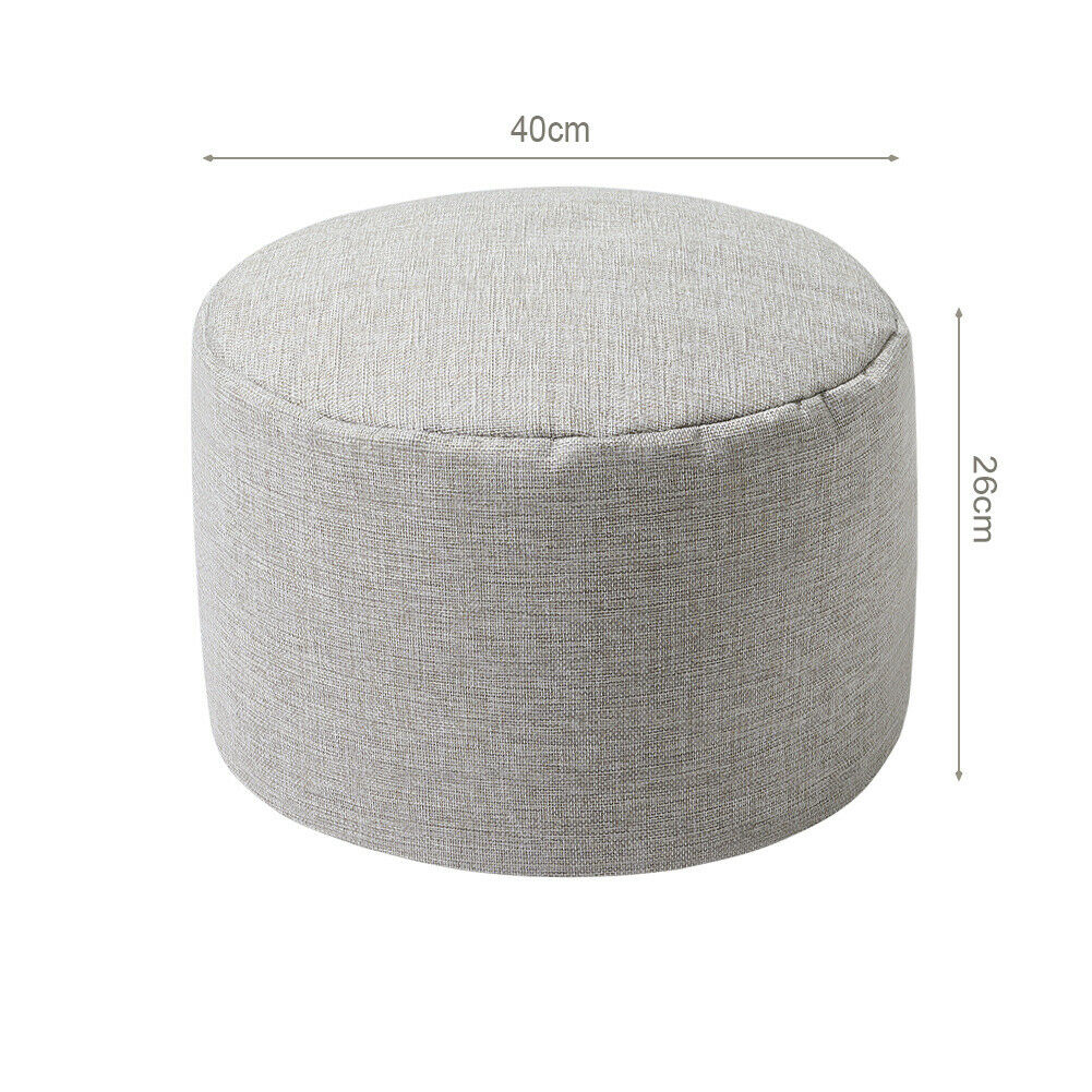 Fabric Round Ottoman Footstools Foot Rest Stool Pouffe Living Room Furniture NEW