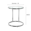 Round Tempered Glass Coffee Table Sofa Side End Table Living Room Home Furniture