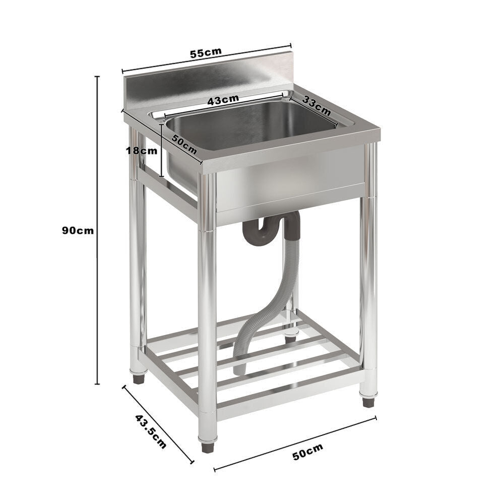 Stainless Steel Commercial Kitchen Sink Catering Sink Single Double Bowl Drainer