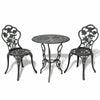 Garden Bench Cast Aluminium Outdoor Park Seat Chair & 3 Piece Dining Set Table