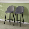 2X Bar Stools PU/ Velvet/ Fabric Breakfast Stool Chairs Kitchen Pub Grey Brown