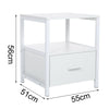 Bedroom Night Stand Bedside Cabinet Rustic Wooden 1 Drawer With Shelf Side Table