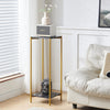90cm Plant Stand 2/3-Tier Flower Holder Tall Side End Table with Golden Frame