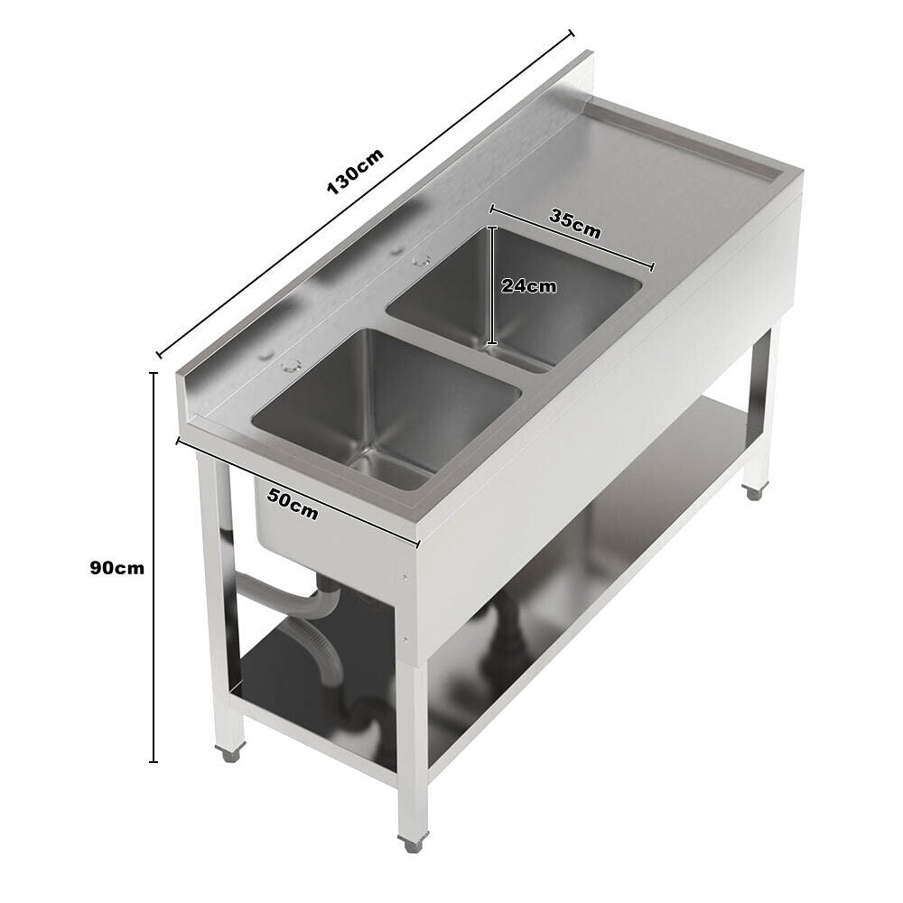 Stainless Steel Commercial Kitchen Sink Catering Sink Single Double Bowl Drainer