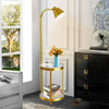 Modern Illumination Floor Lamp w/ Shelves LED Hanging Lamp Shade Corner Standing