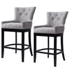 Grey Linen Fabric Breakfast Dining Chairs Bar Stools Wood Barstools Stool Chair