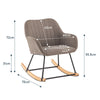 Rocking Chair Padded Seat Rocking Rocker Lounge Leisure Chair w/Wood Curved Legs