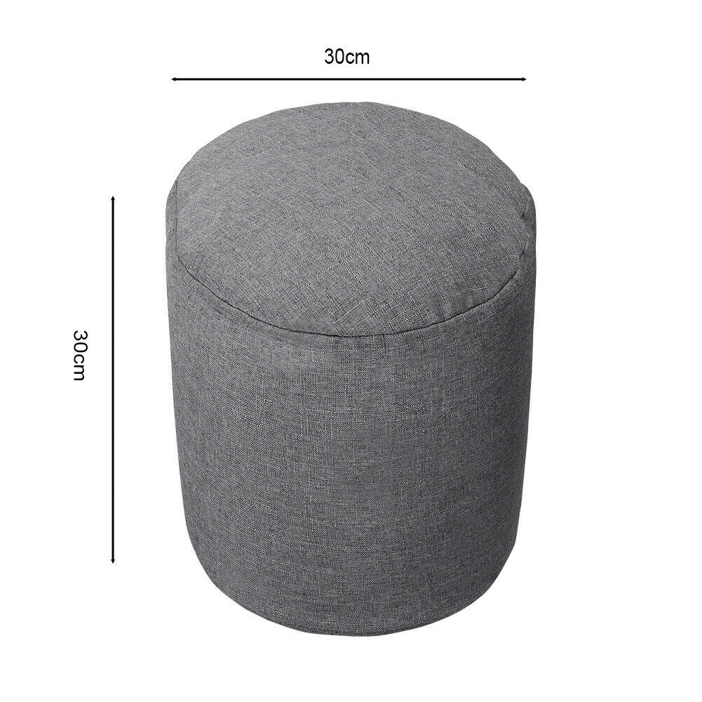 Fabric Round Ottoman Footstools Foot Rest Stool Pouffe Living Room Furniture NEW