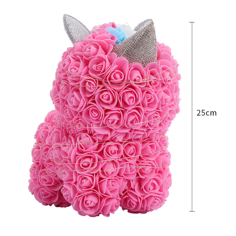 LED FOAM ROSE BEAR ARTIFICIAL FLOWER ROSE TEDDY BEAR DOLL FADDISH LOVE GIFT BOX