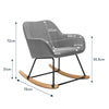 Rocking Chair Padded Seat Rocking Rocker Lounge Leisure Chair w/Wood Curved Legs
