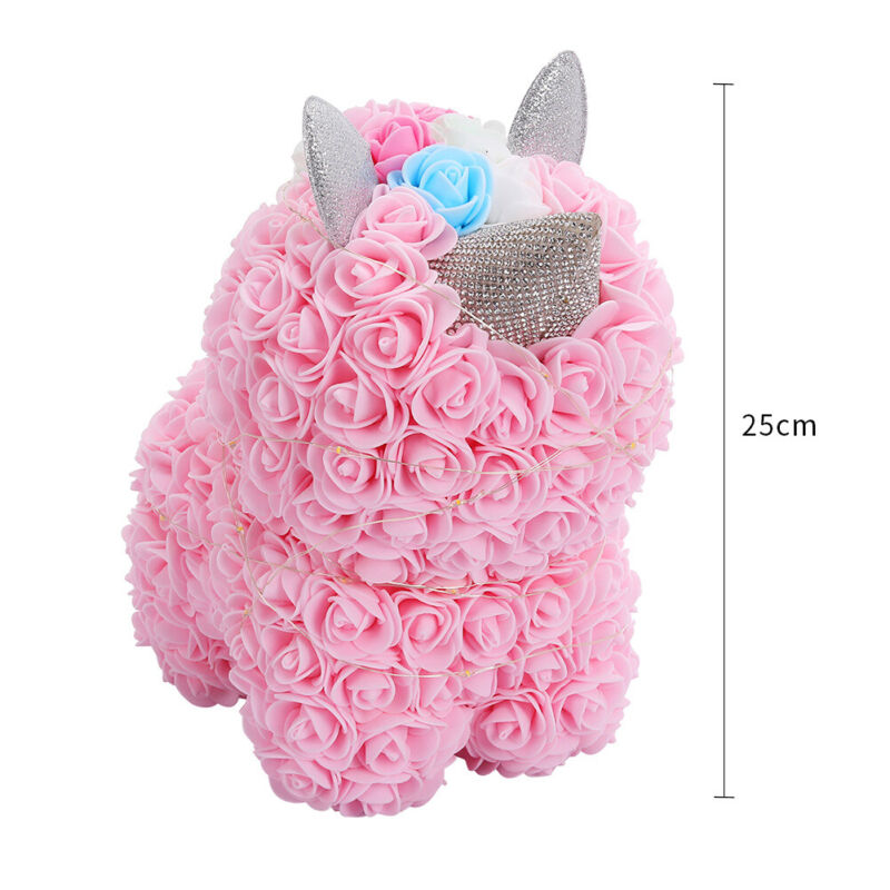 LED FOAM ROSE BEAR ARTIFICIAL FLOWER ROSE TEDDY BEAR DOLL FADDISH LOVE GIFT BOX
