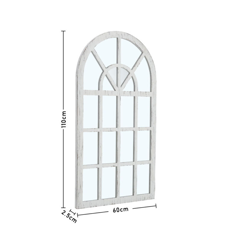 Garden Arched Mirror Gothic Rustic Wood/Metal Frame Wall Mount Outdoor Home Deco