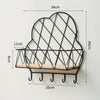 Metal Wire Shelf With Hooks Wall Mounted Hallway Storage Rack Clothes Hanger