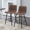 2X Bar Stools PU/ Velvet/ Fabric Breakfast Stool Chairs Kitchen Pub Grey Brown