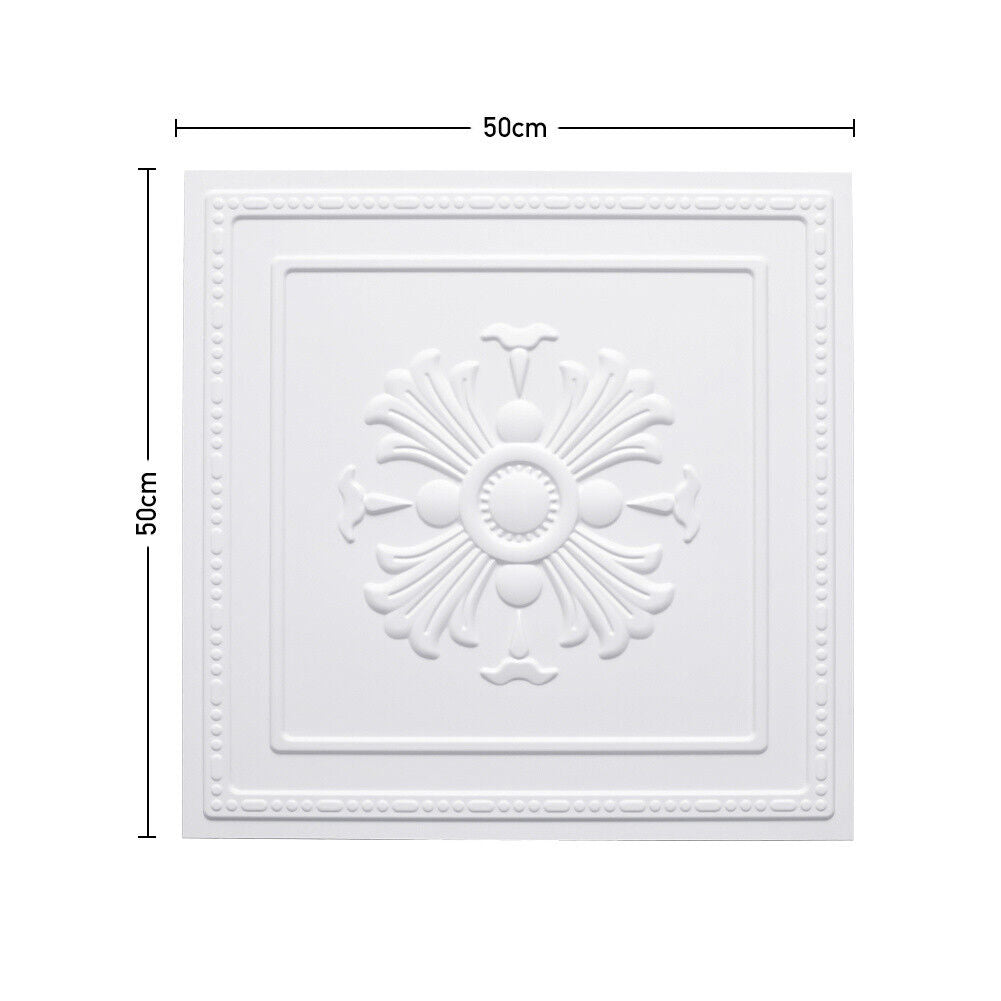 12/24PCS PVC 3D Wall Panel Wallpaper Ceiling Tile Cladding Cover Bedroom Decor